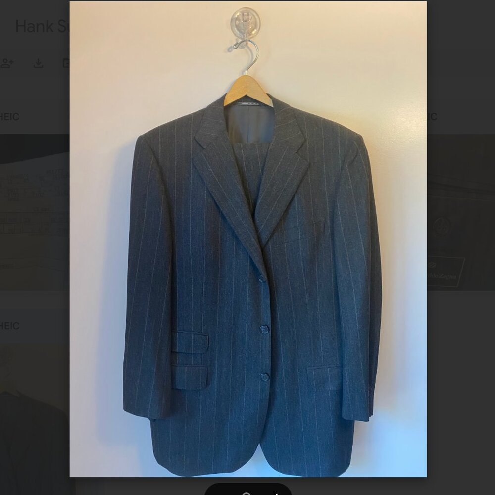 Custom Ermenegildo Zegna Black Pinstripe Men's Suit